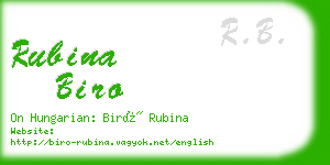 rubina biro business card